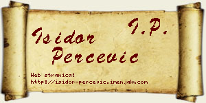 Isidor Perčević vizit kartica